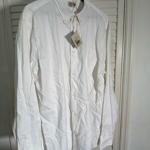 Faherty Crisp White Casual Button Down Shirt